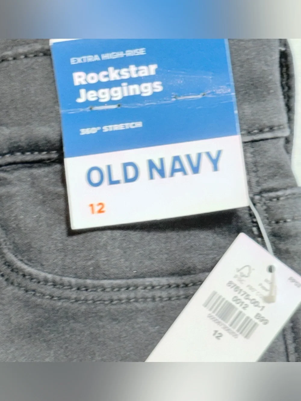 Old Navy Girls Extra High-Rise Rockstar 360 Stretch Black Jeggings 12 NWT O82